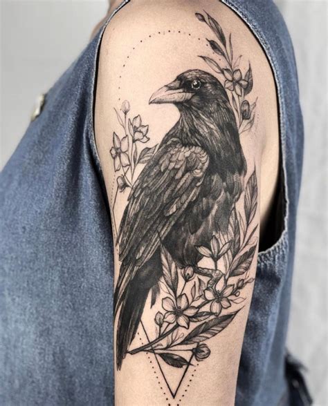 beautiful raven tattoo|Raven Tattoo Ideas: 50 best design inspirations